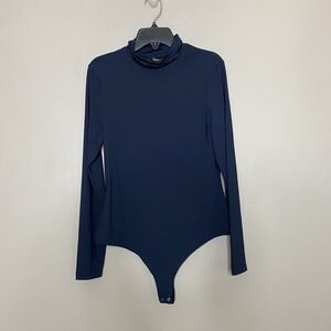 Theory Turtleneck Bodysuit One Piece Nocturne Navy Motion Jersey‎ Women's Size M